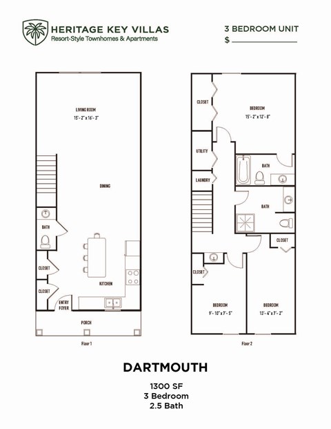 a floor plan of two different floor plans of a house
